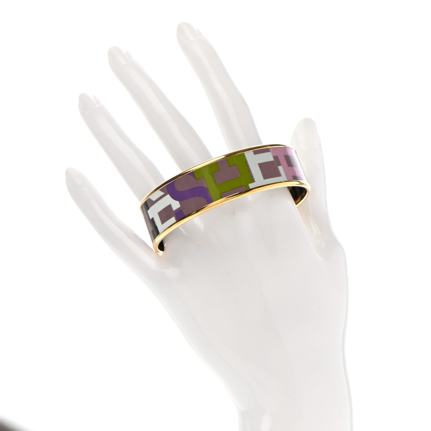 Enamel Wide Printed Capitales Bracelet 65