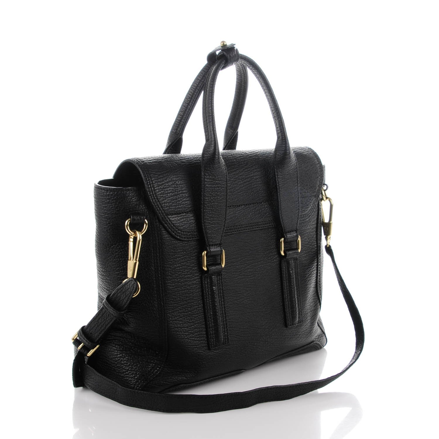 3.1 Phillip Lim 3.1 Textured Calfskin Medium Pashli Satchel Black 3 of 7
