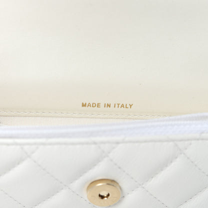 Chanel Calfskin Quilted Maxi Pearls Clutch With Chain White 9 of 12