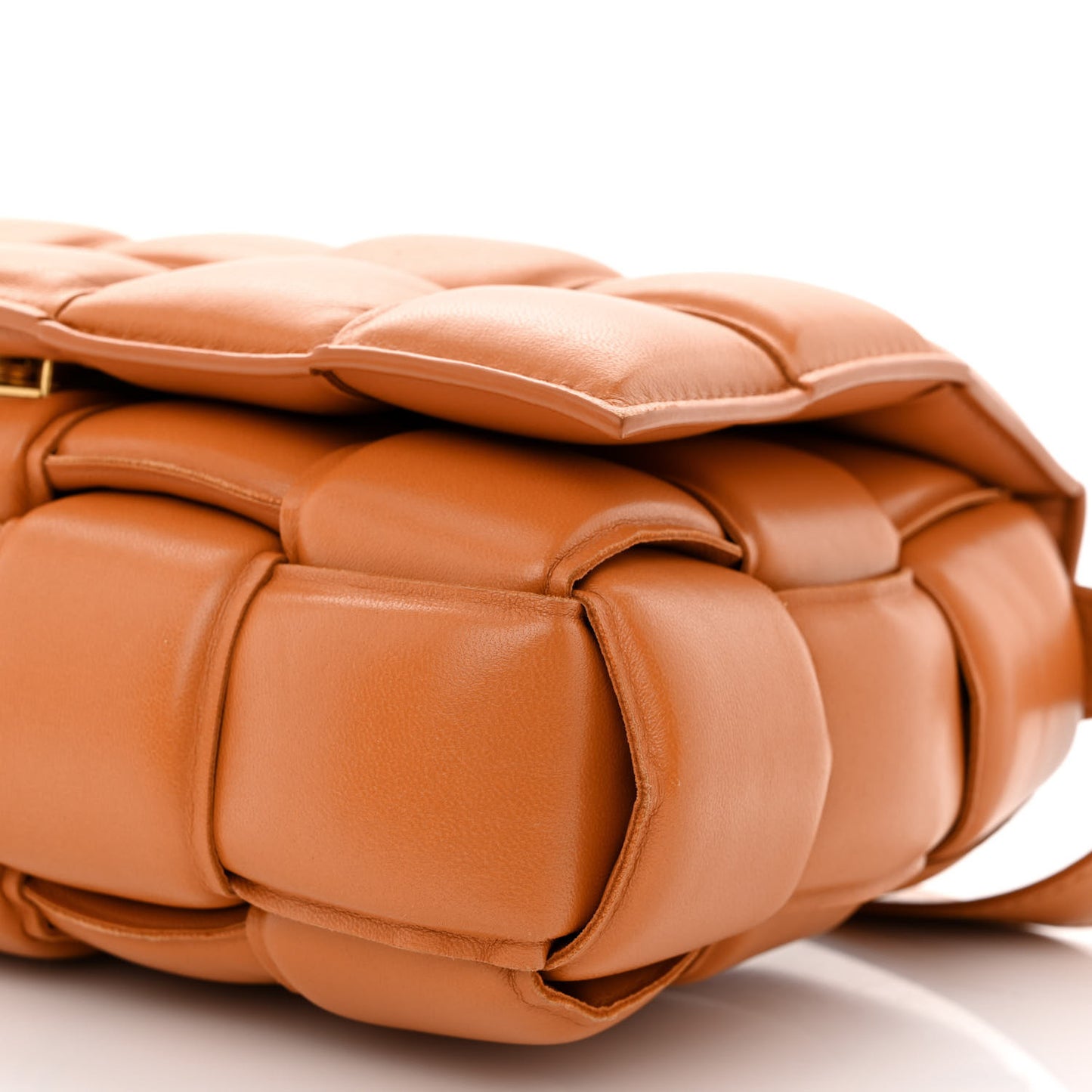 Nappa Maxi Intreccio Padded Cassette Crossbody Bag Clay