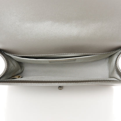 Chanel Metallic Caviar Quilted Medium Boy Flap Silver 5 of 10