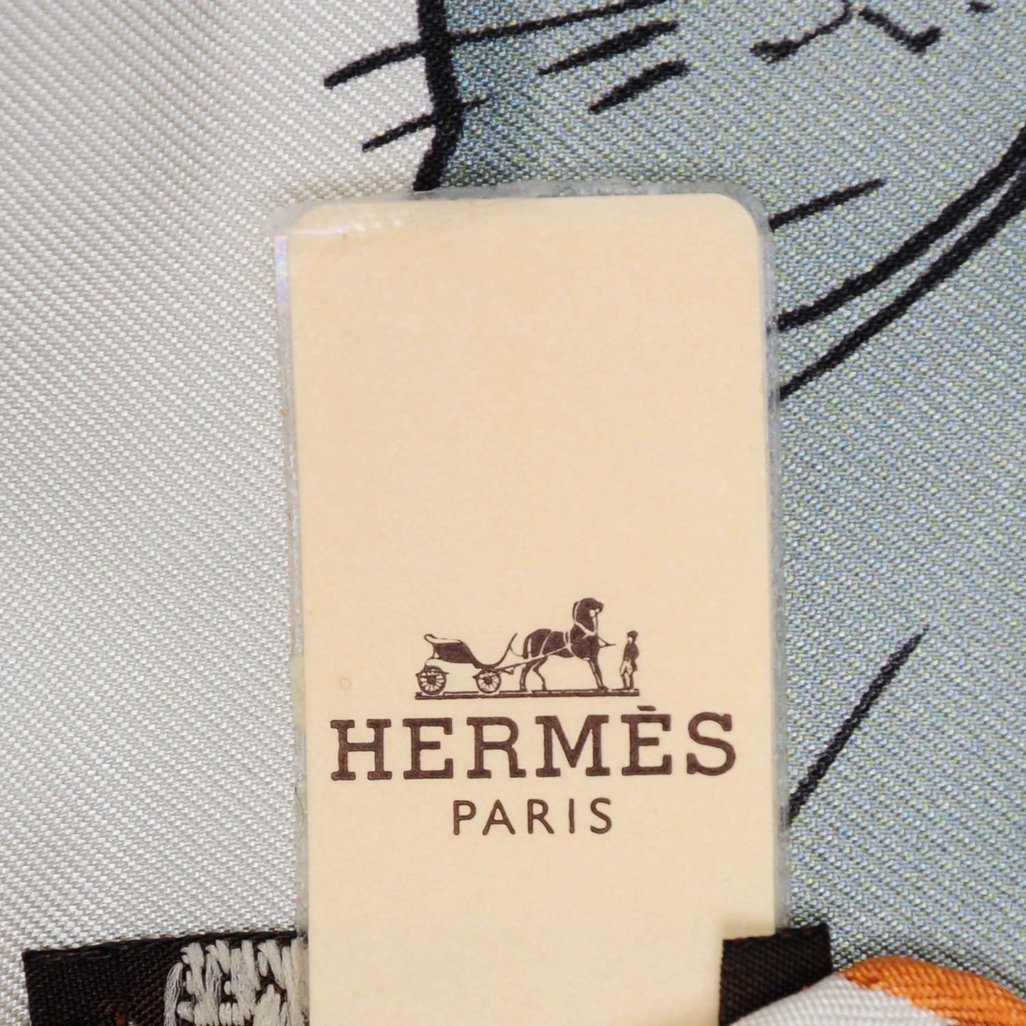 Silk Metamorphoses Par Paris Scarf 90 Cendre Brun Jaune