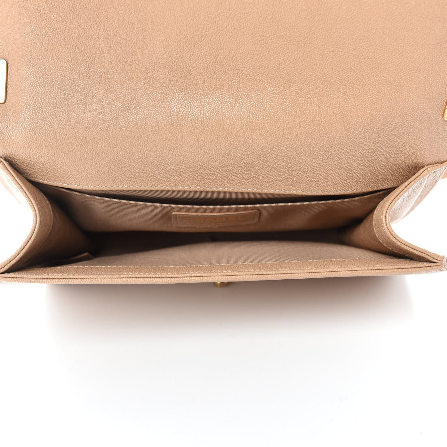 Caviar Quilted Medium Boy Flap Beige