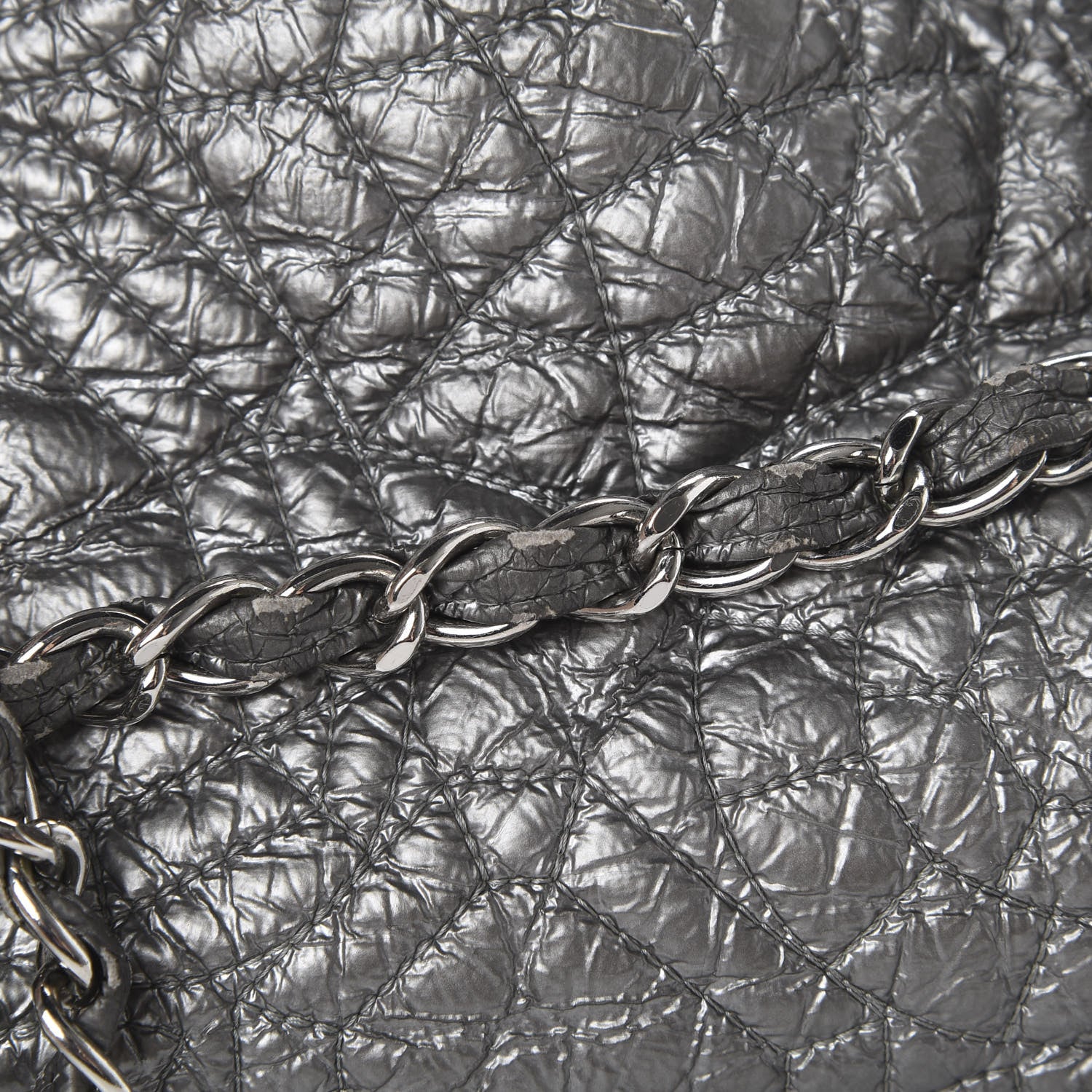 Chanel Vinyl Graphic Edge Tote Silver 19 of 21