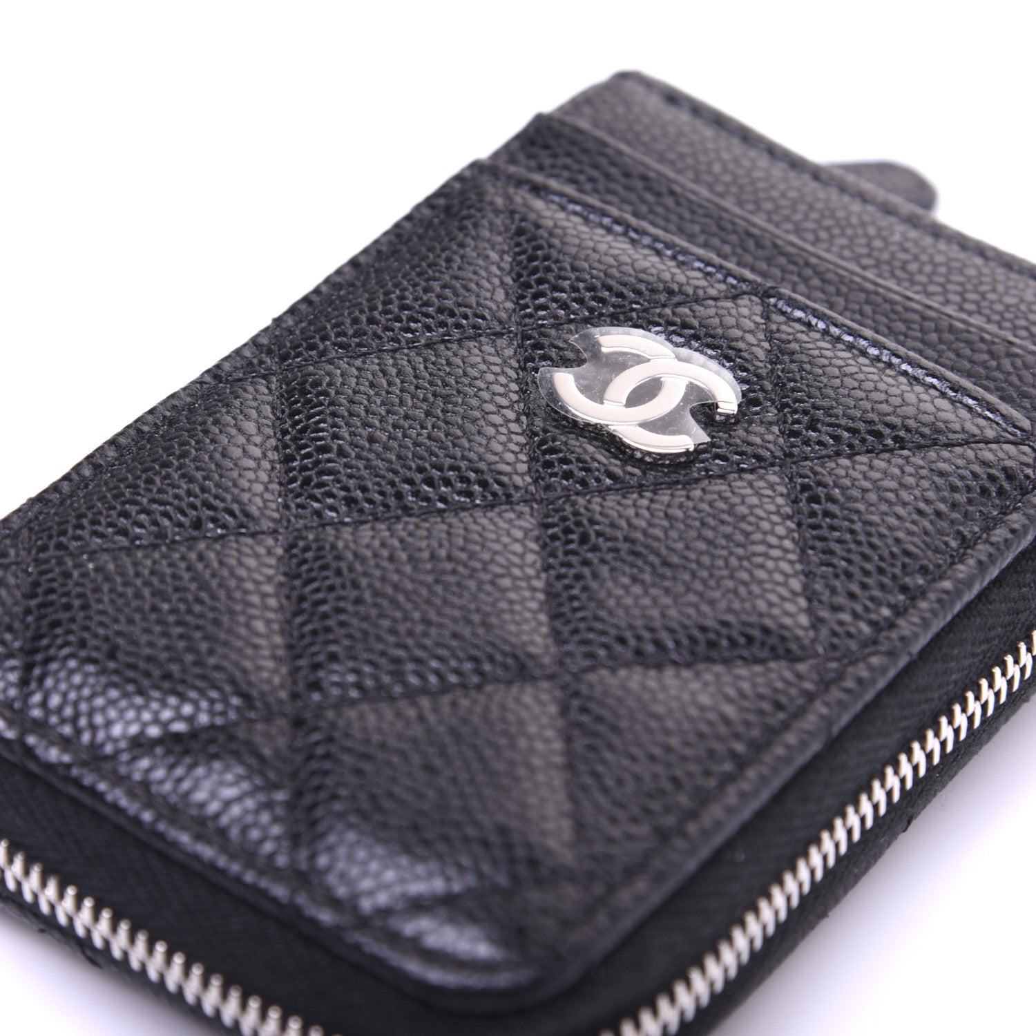Chanel Caviar Quilted Zip Card Holder Black 11 of 11