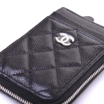 Chanel Caviar Quilted Zip Card Holder Black 11 of 11