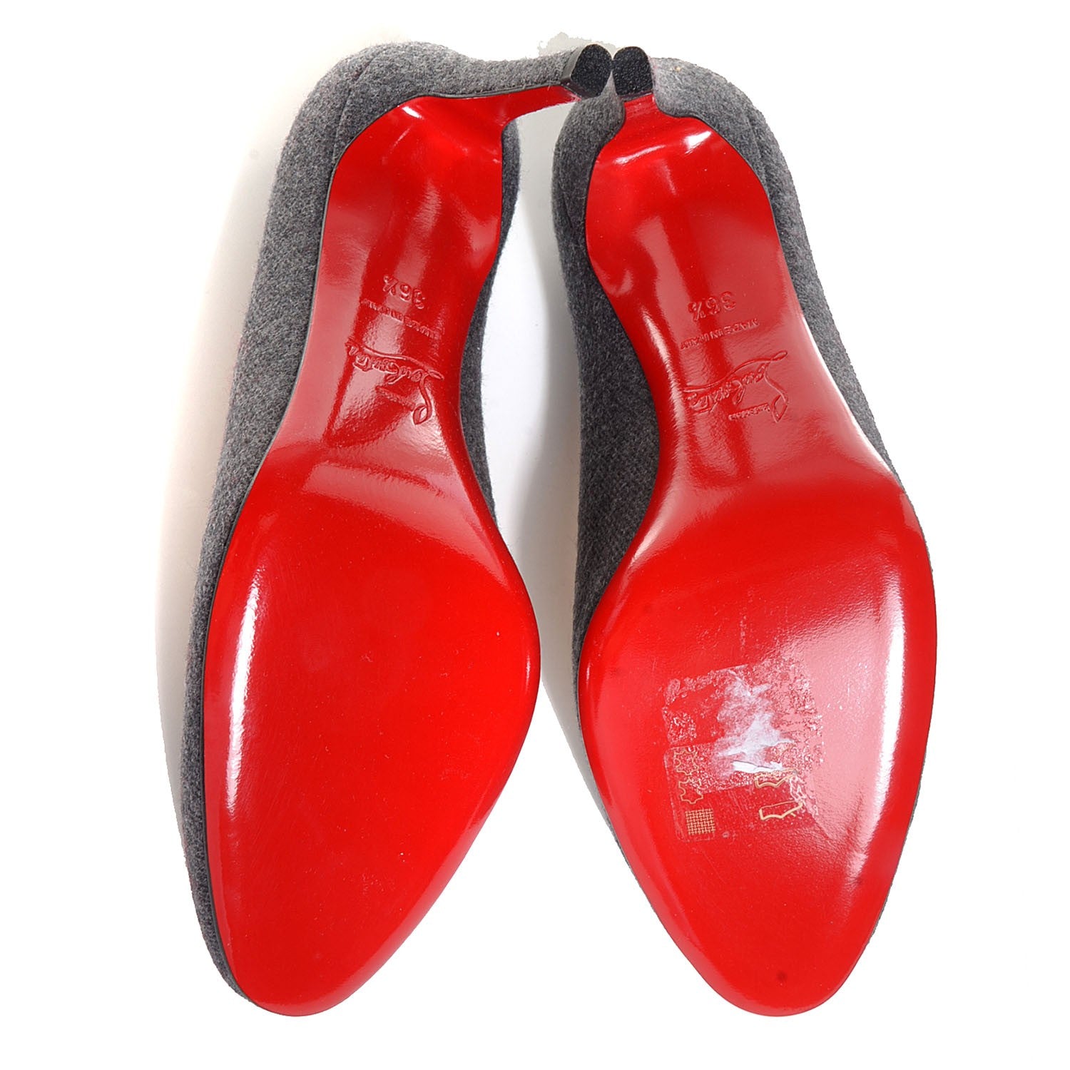 Christian Louboutin Flannel Simple 85 Pumps Light Grey 36.5 5 of 7