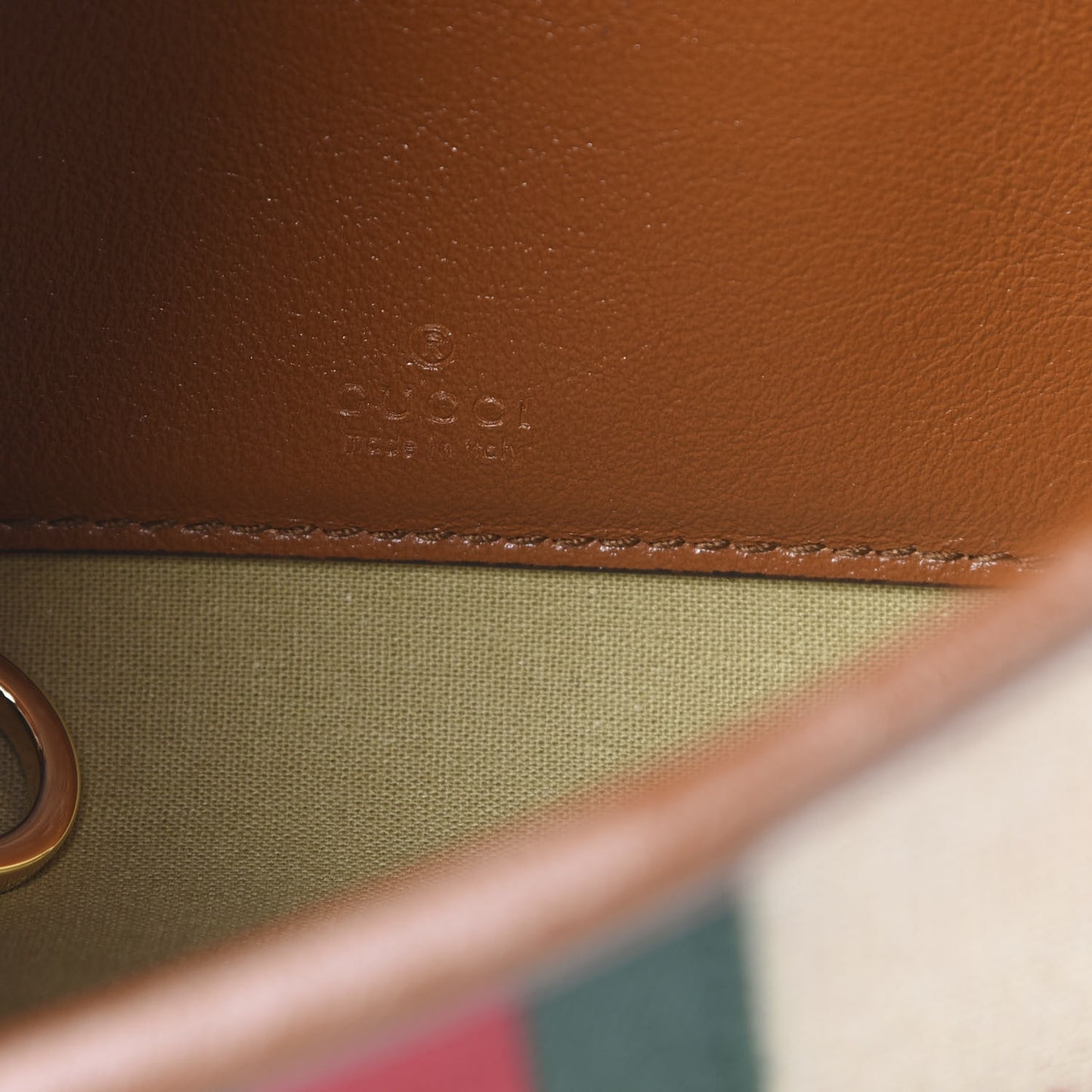 Vintage Canvas Calfskin Web Mini Rajah Slim Flap Shoulder Bag Sand Light Cuir