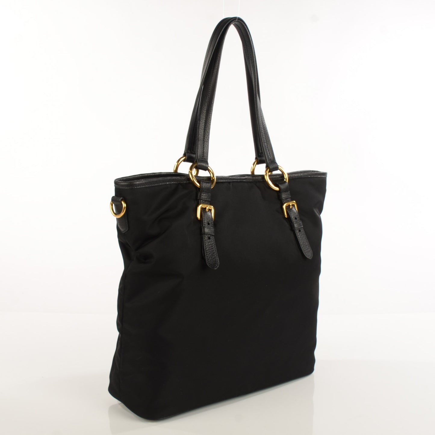 Tessuto Nylon Vitello Daino Tote Nero Black