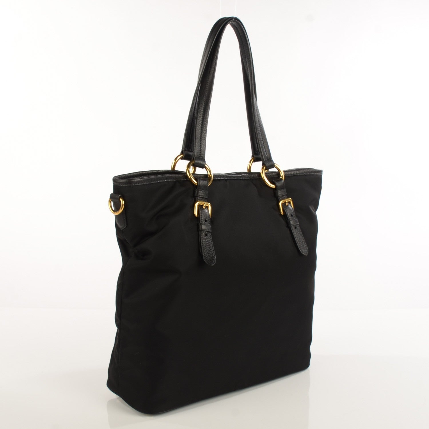 Prada Tessuto Nylon Vitello Daino Tote Nero Black 4 of 10