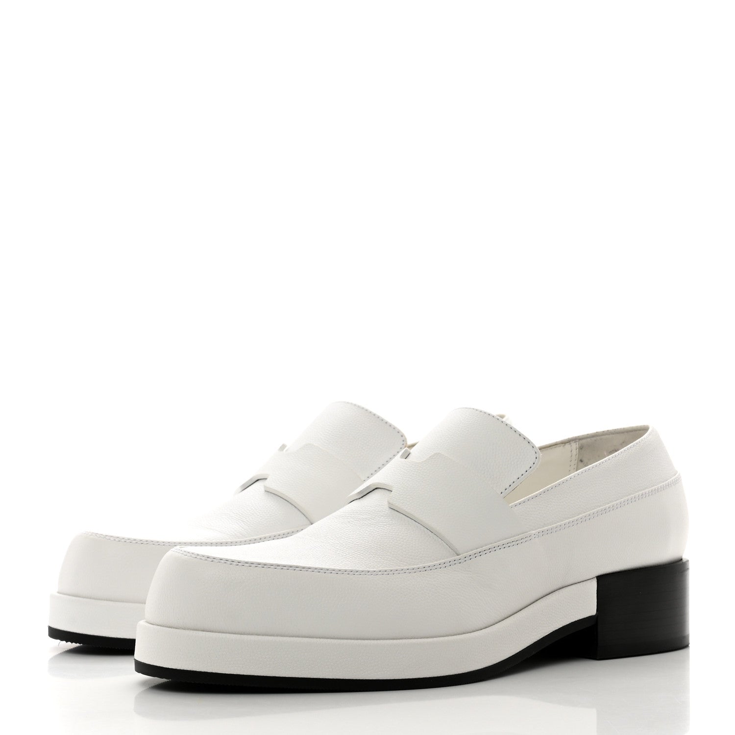Hermes Calfskin Womens Gatsby Loafers 38 White 3 of 8
