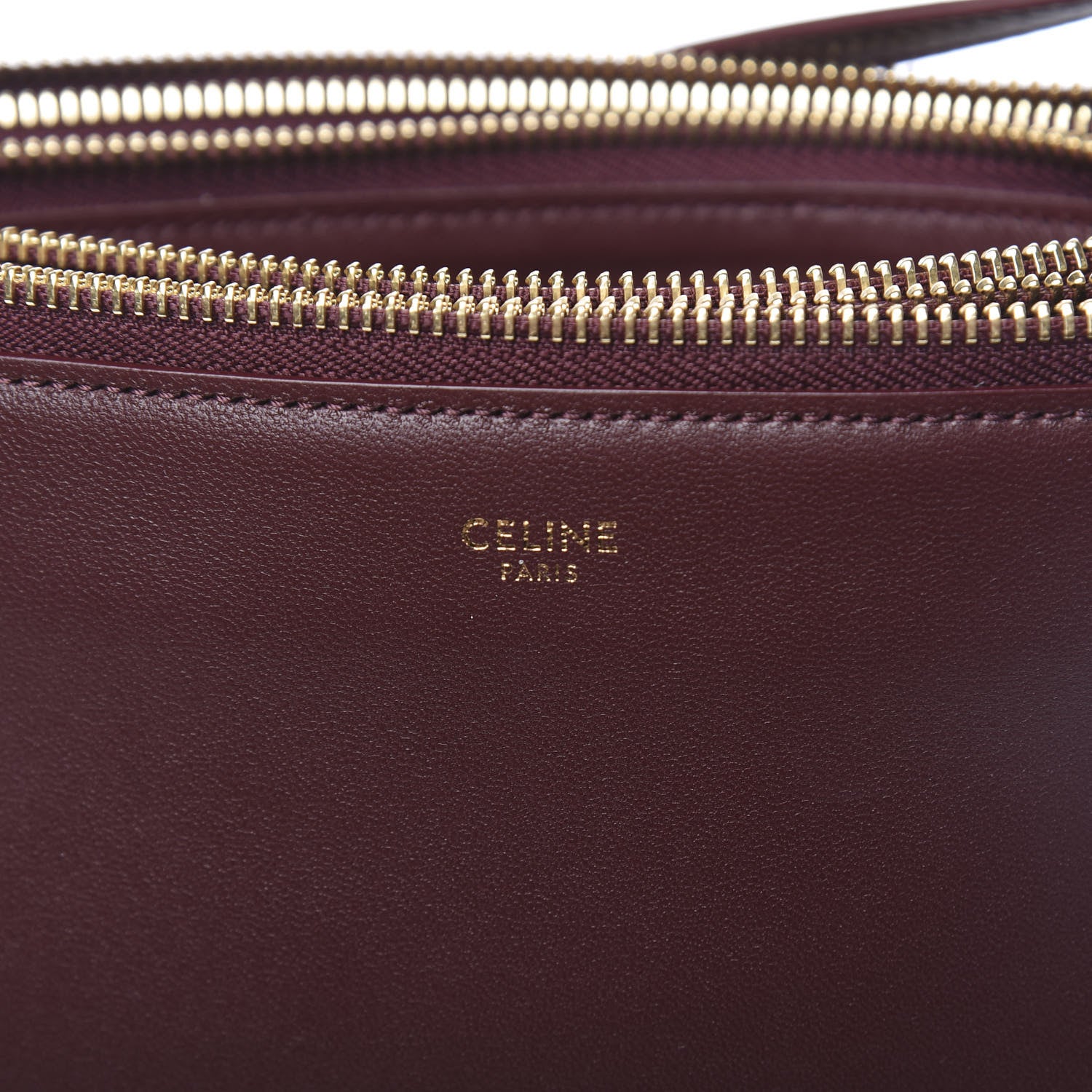 Celine Lambskin Large Trio Crossbody Bag Burgundy 10 of 13