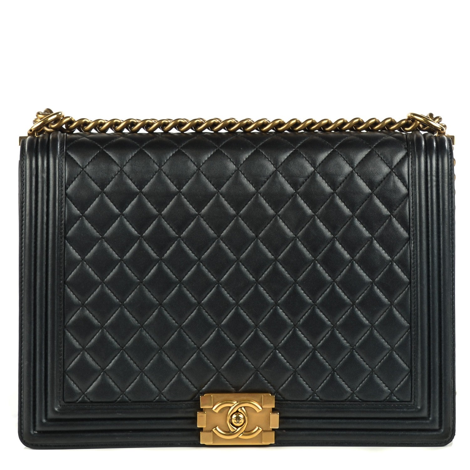 Chanel Lambskin Quilted Large Boy Flap Black 1 of 8
