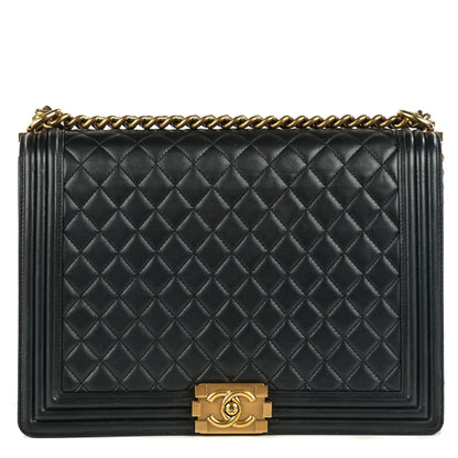 Chanel Lambskin Quilted Large Boy Flap Black 1 of 8
