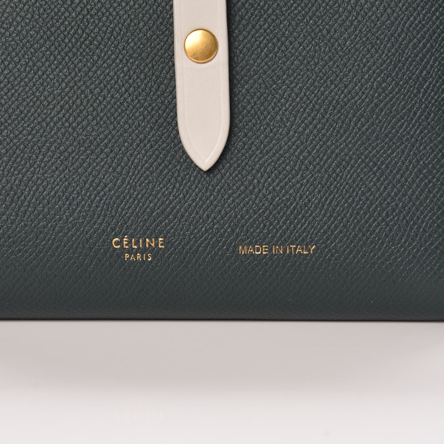 Grained Calfskin Medium Multifunction Strap Wallet Amazone Chalk