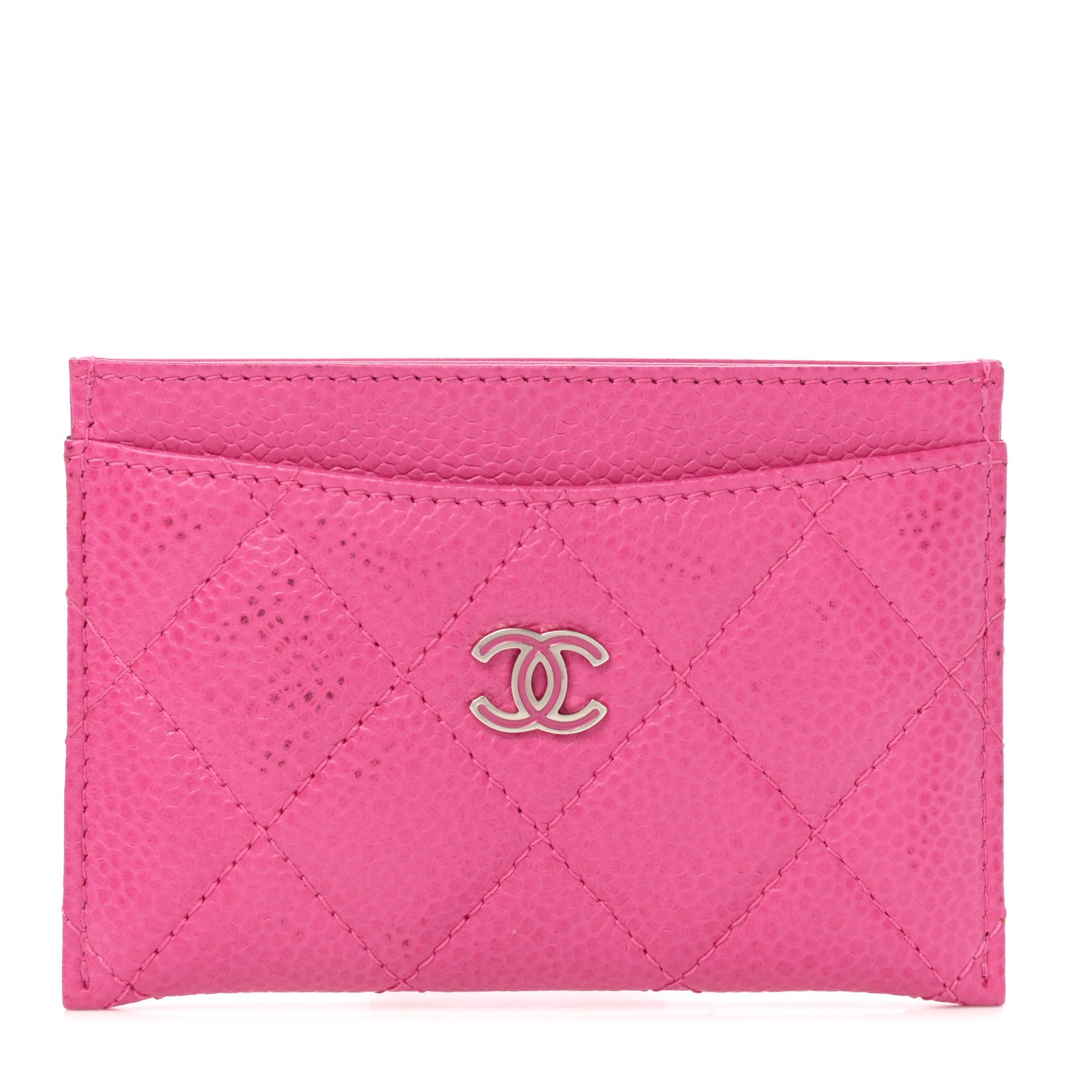 Chanel Caviar Quilted Card Holder Pink 1 of 8