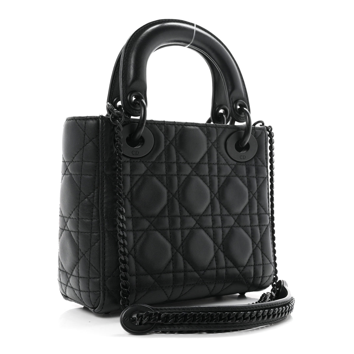 Christian Dior Ultra Matte Calfskin Cannage Mini Lady Dior Black 3 of 10