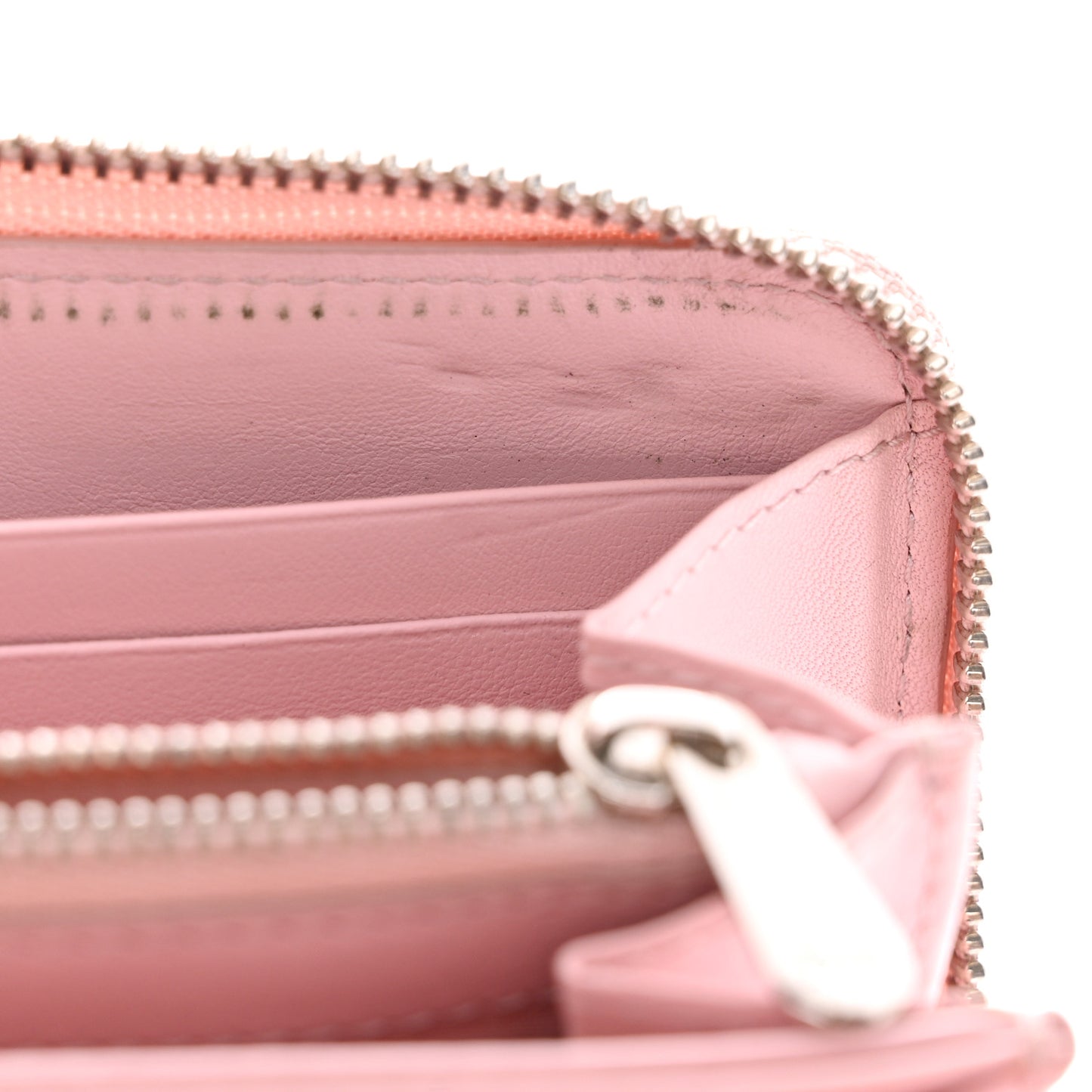 Patent Cannage Lady Dior Continental Zip Wallet Pink