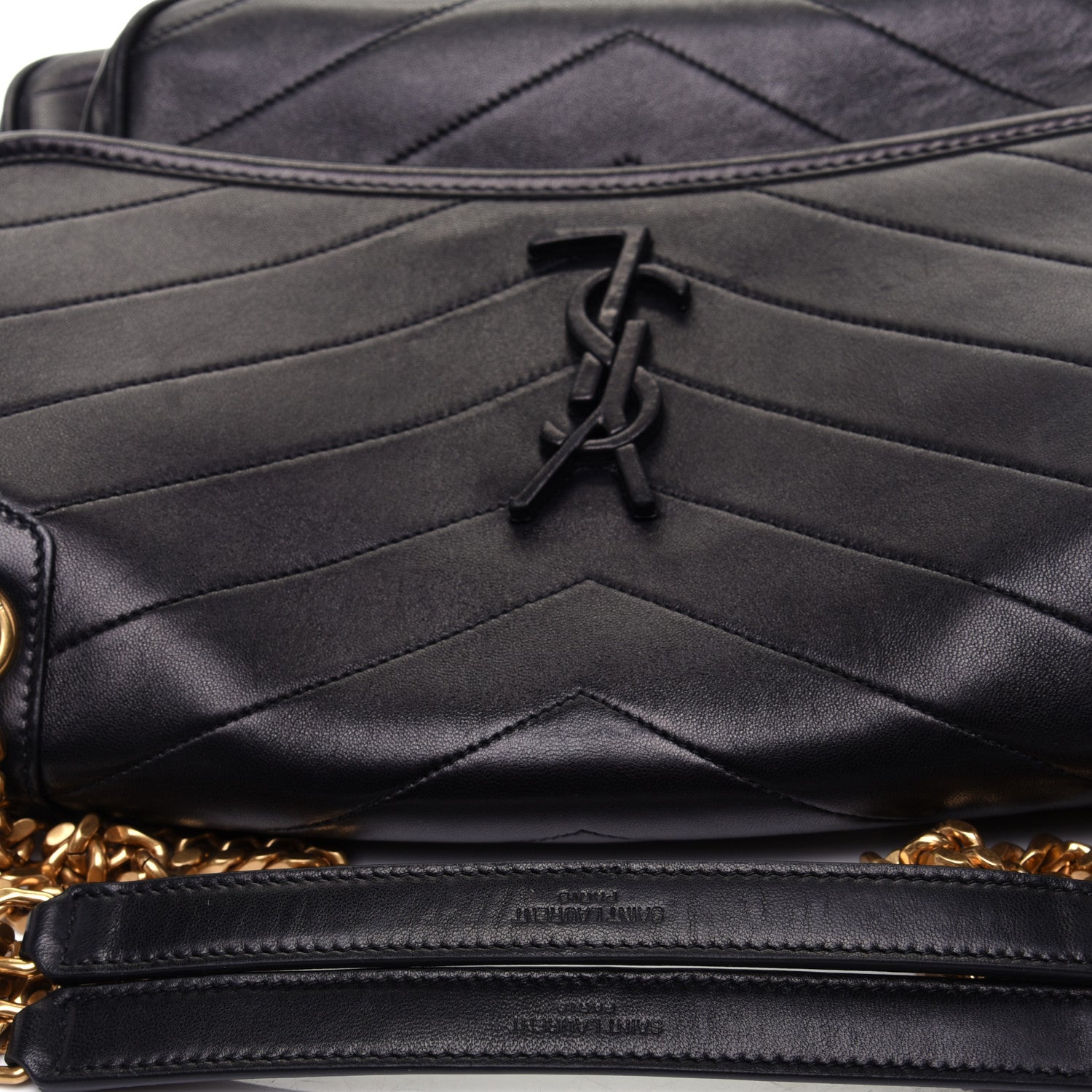 Saint Laurent Lambskin Matelasse Monogram Medium Niki Chain Satchel Black 12 of 12