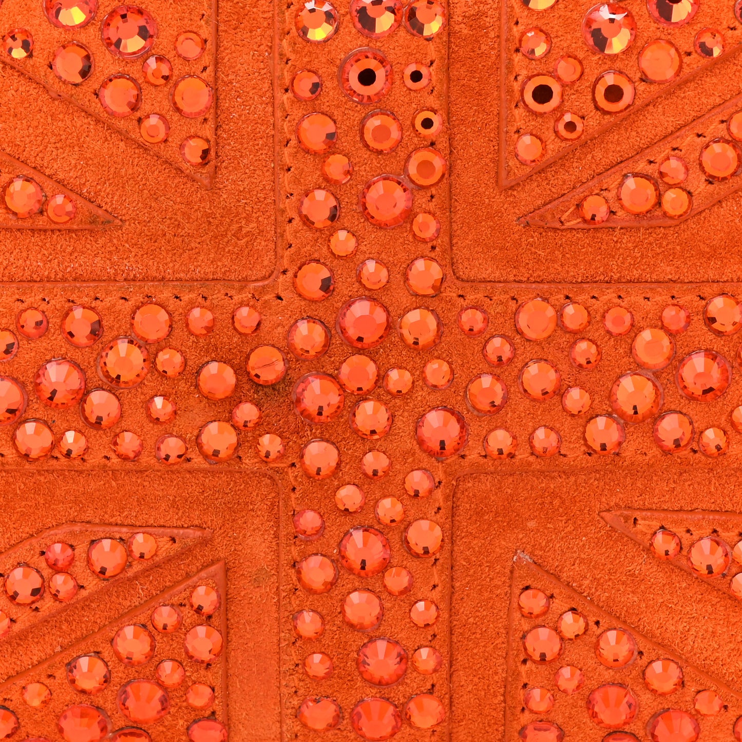 Suede Crystal Britannia Skull Box Clutch Orange