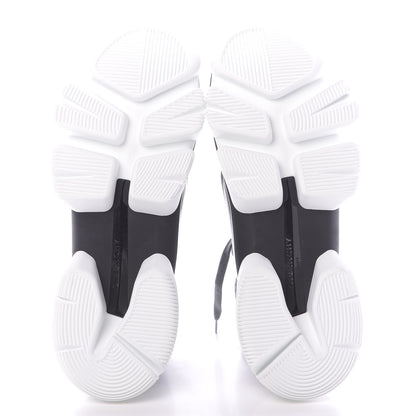 Givenchy Calfskin Neoprene Knitted Jaw Contrasted Cut Out Mid-Height Sneakers 45 Black Red 6 of 10