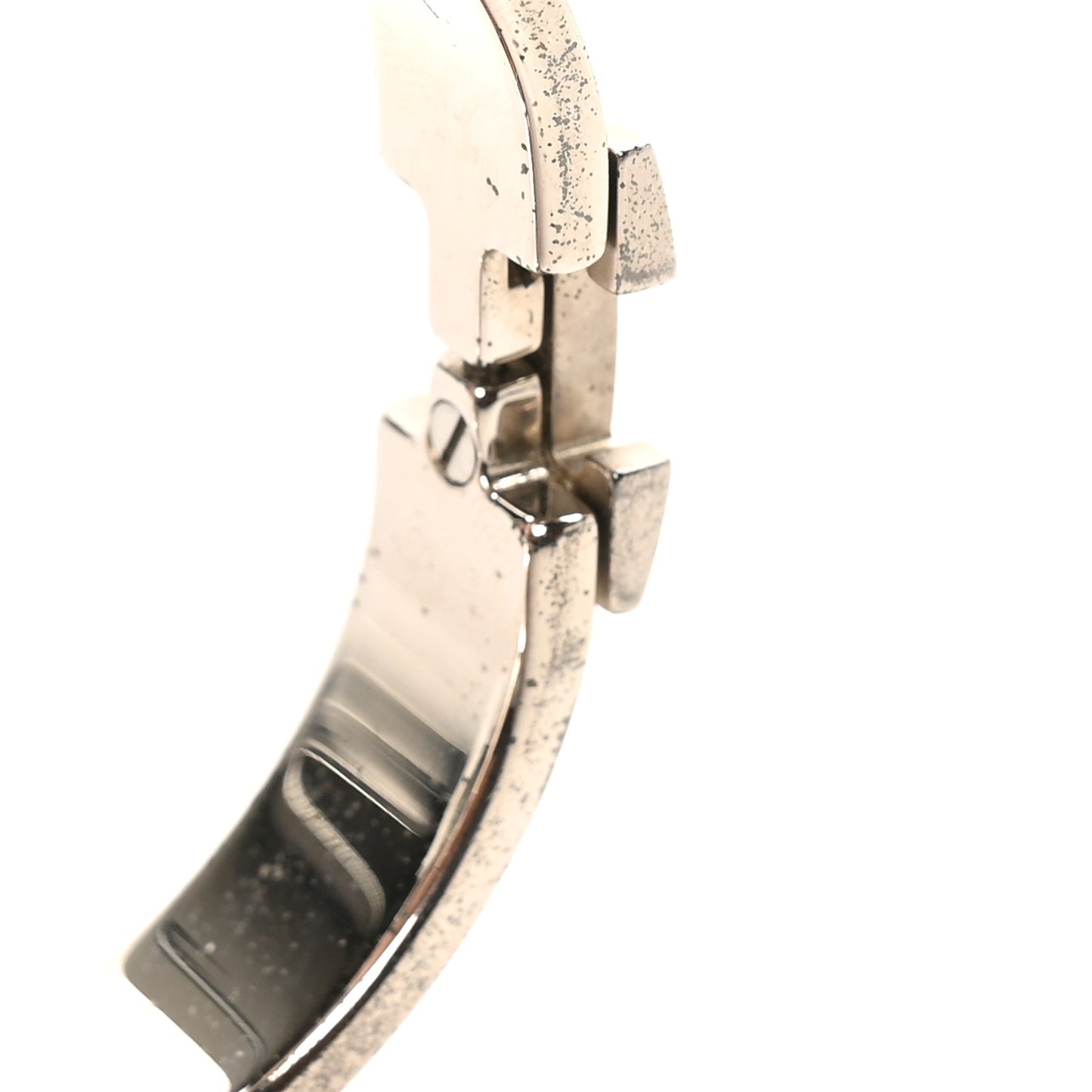 Enamel Narrow Clic Clac H Bracelet PM Rose Velours White