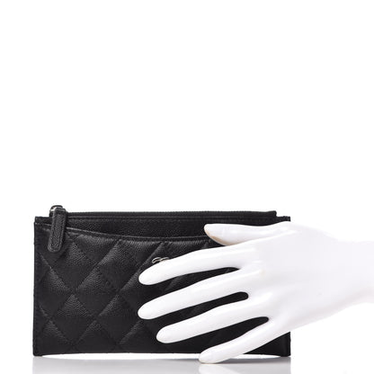Chanel Caviar Quilted Classic Zip Pouch Black 2 of 8