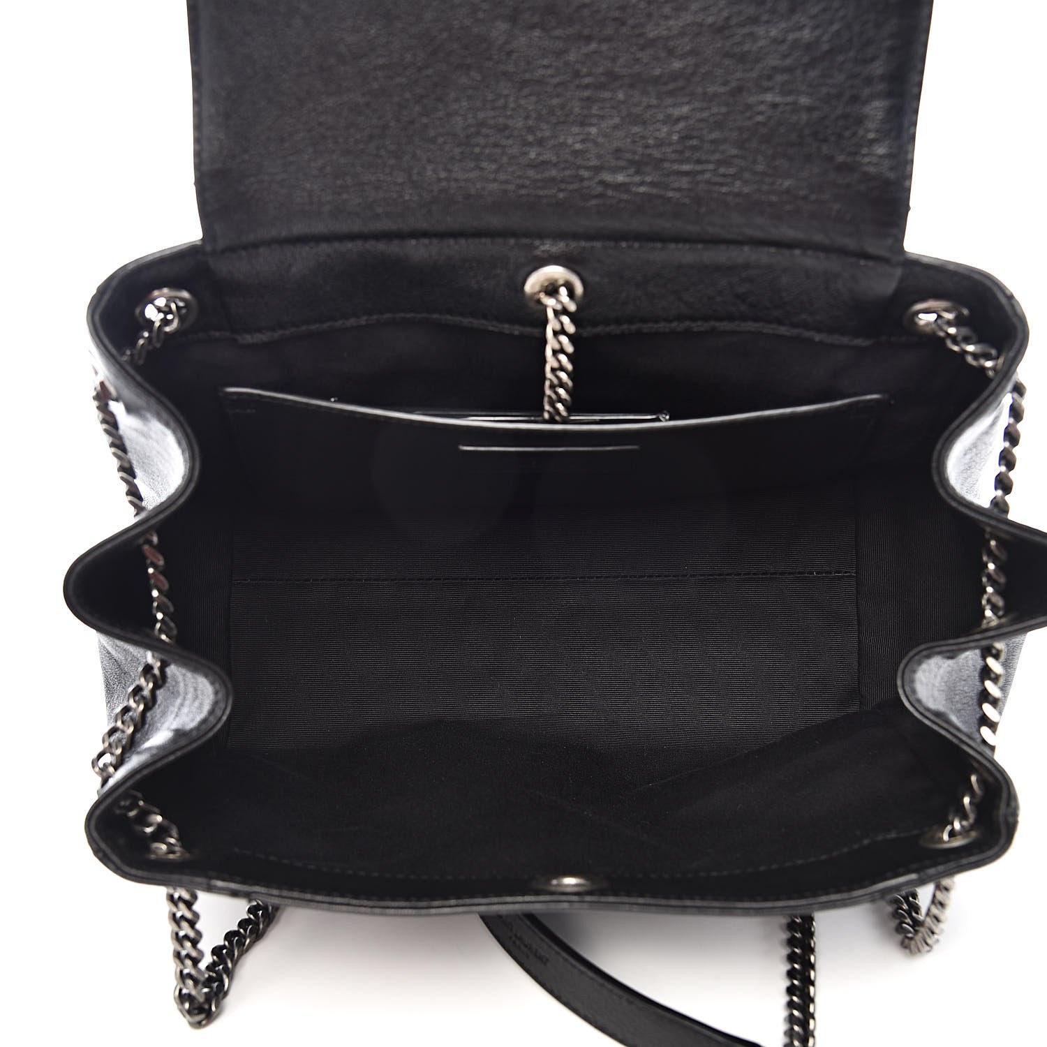 Saint Laurent Pebbled Lambskin Chevron Monogram Small Nolita Black 5 of 9