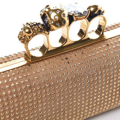 Alexander McQueen Suede Studded Knucklebox Clutch Brown 10 of 11