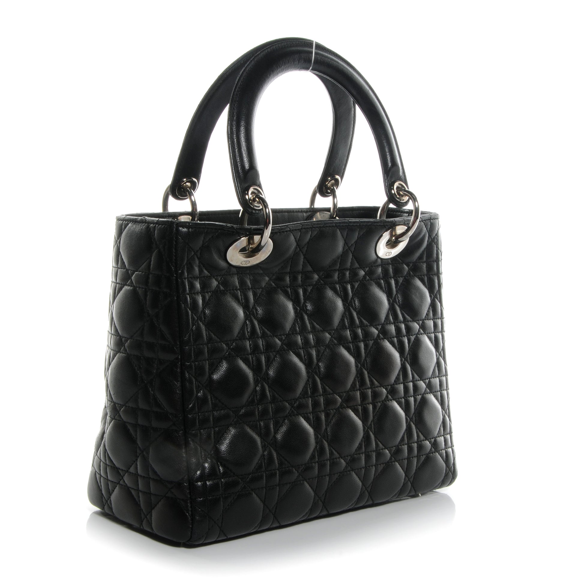 Christian Dior Lambskin Cannage Medium Lady Dior Black 3 of 8