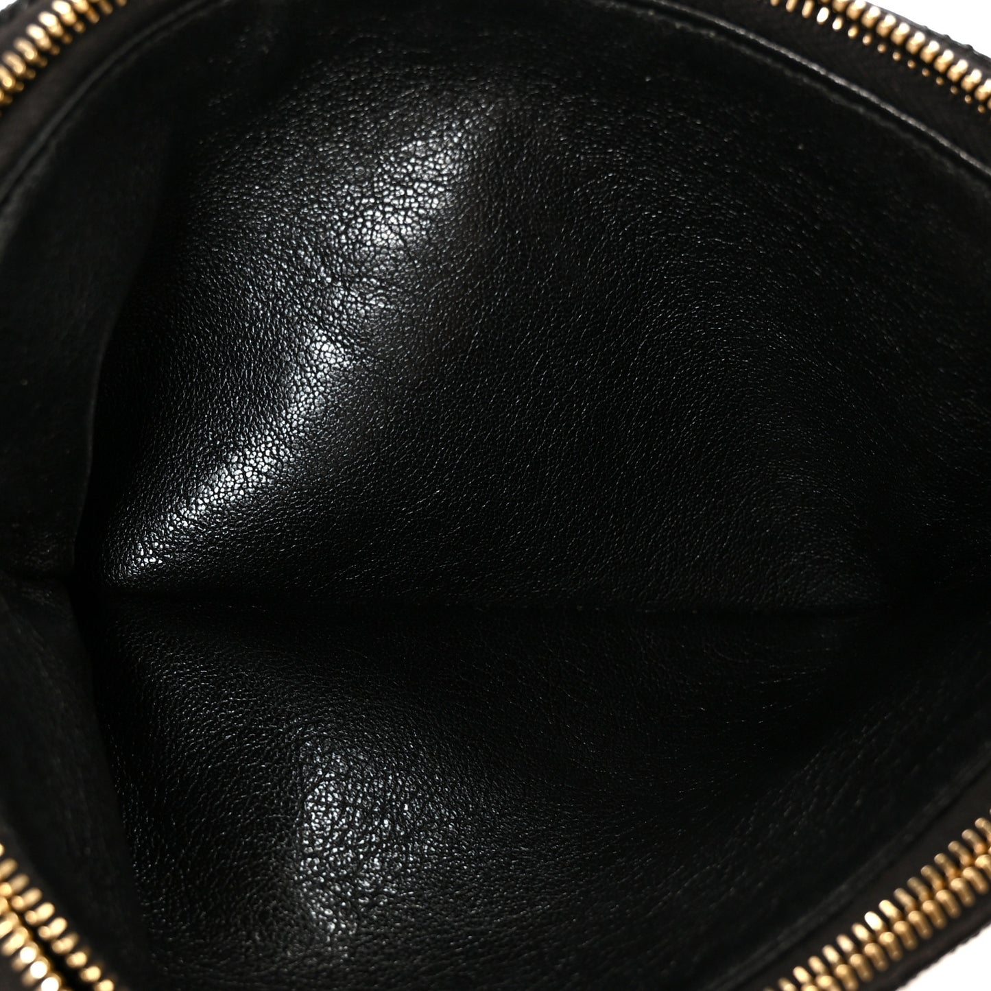 Grained Lambskin Quilted Mini Becky Double Zip Bag Black