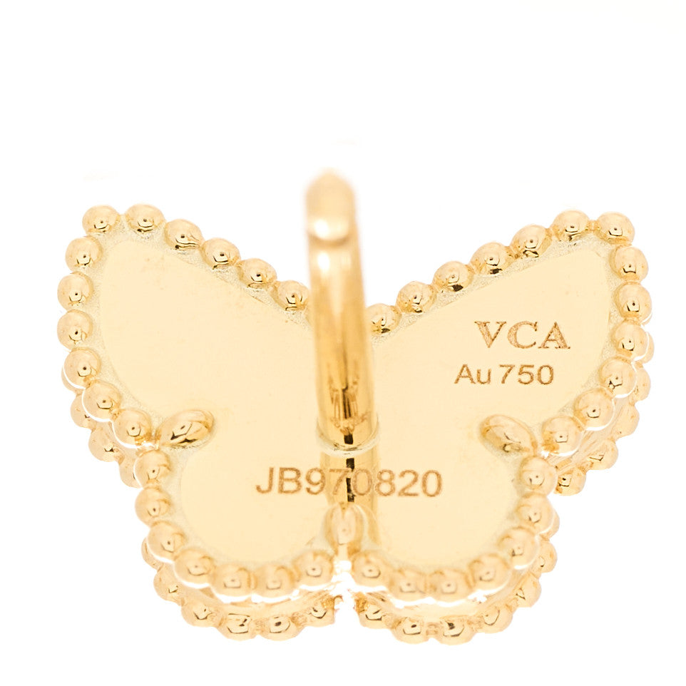 18K Yellow Gold Mother of Pearl Sweet Alhambra Butterfly Earrings