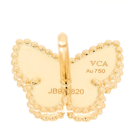 Van Cleef & Arpels 18K Yellow Gold Mother of Pearl Sweet Alhambra Butterfly Earrings 3 of 3