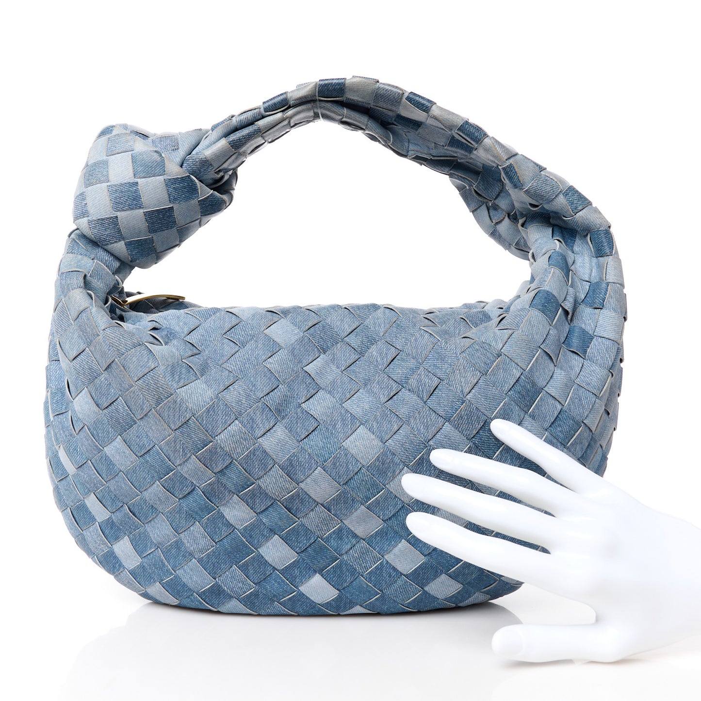 Nappa Denim Effect Intrecciato Teen Jodie Hobo Denim