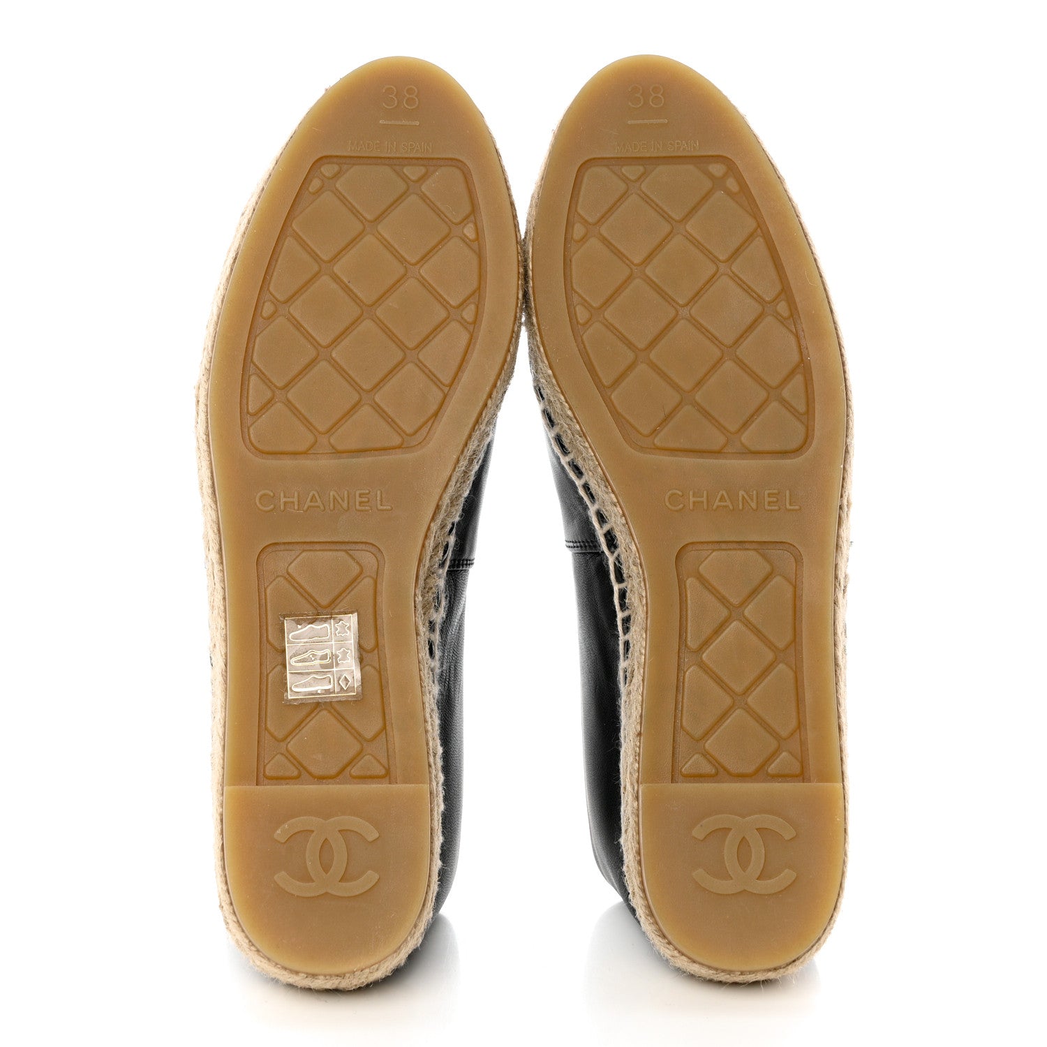 Chanel Lambskin CC Espadrilles 38 Black White Dark Grey 5 of 10