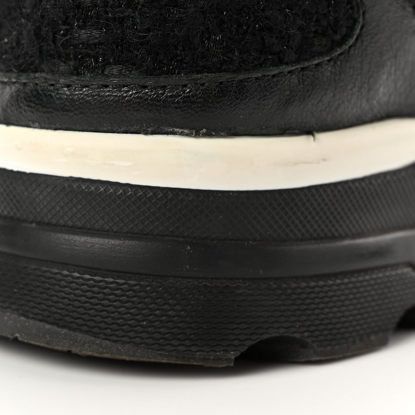 Tweed Suede Goatskin CC Sneakers 39 Black White