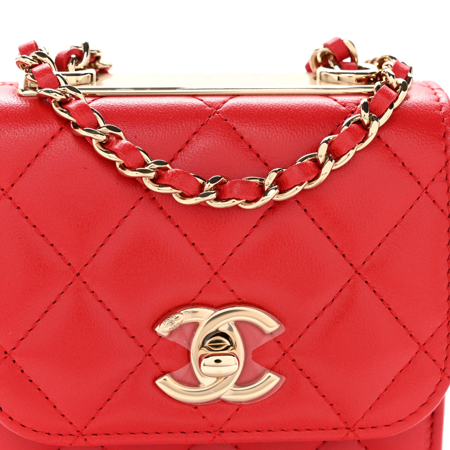 Lambskin Quilted Mini Trendy CC Chain Wallet Black