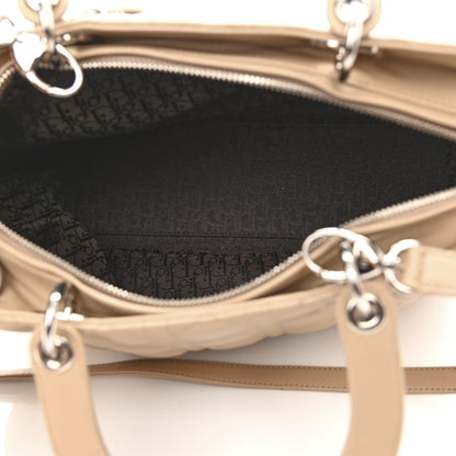 Christian Dior Lambskin Cannage Large Lady Dior Beige 5 of 13