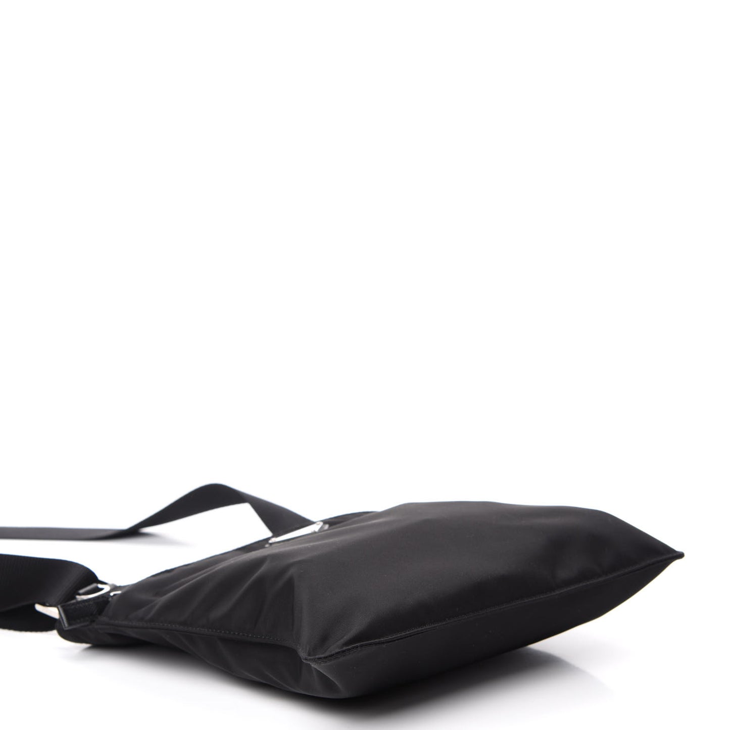 Nylon Vela Small Flat Messenger Bag Black