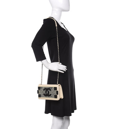 Chanel Lambskin Plexiglass Seamless Greek Horizontal Boy Brick Flap Dark White 2 of 10