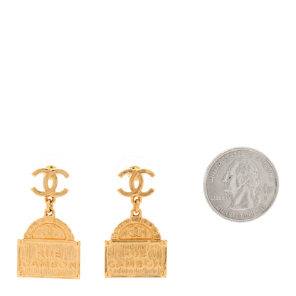 Chanel Metal CC Rue Cambon Drop Earrings Gold 2 of 4