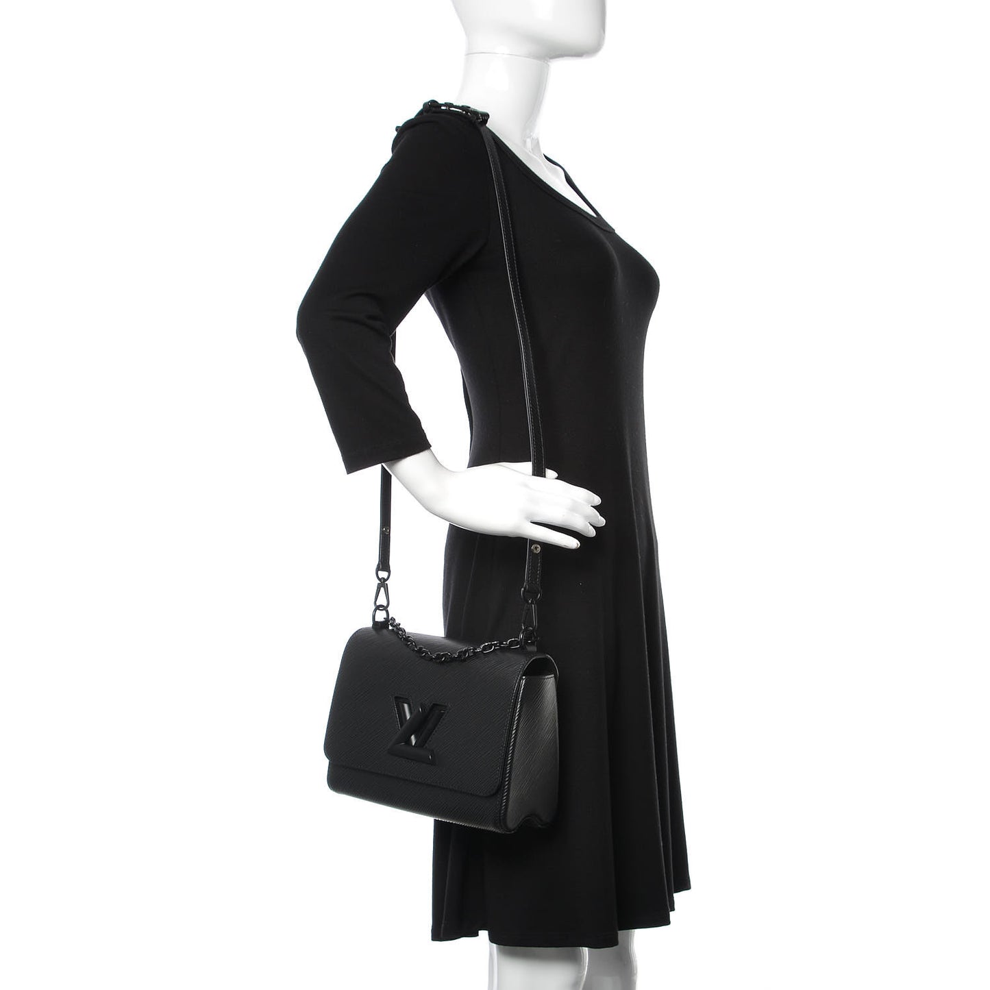 Epi Twist Shoulder Bag MM Matte Black