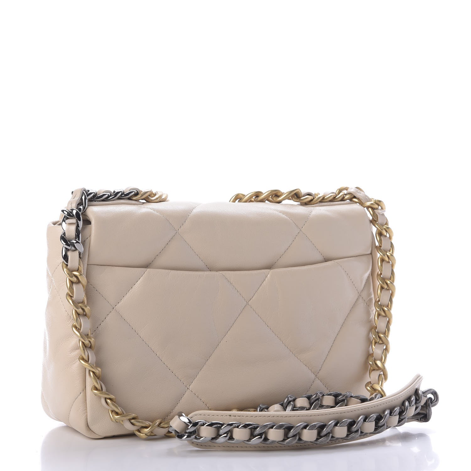 Chanel Goatskin Quilted Medium 19 Flap Beige 3 of 9