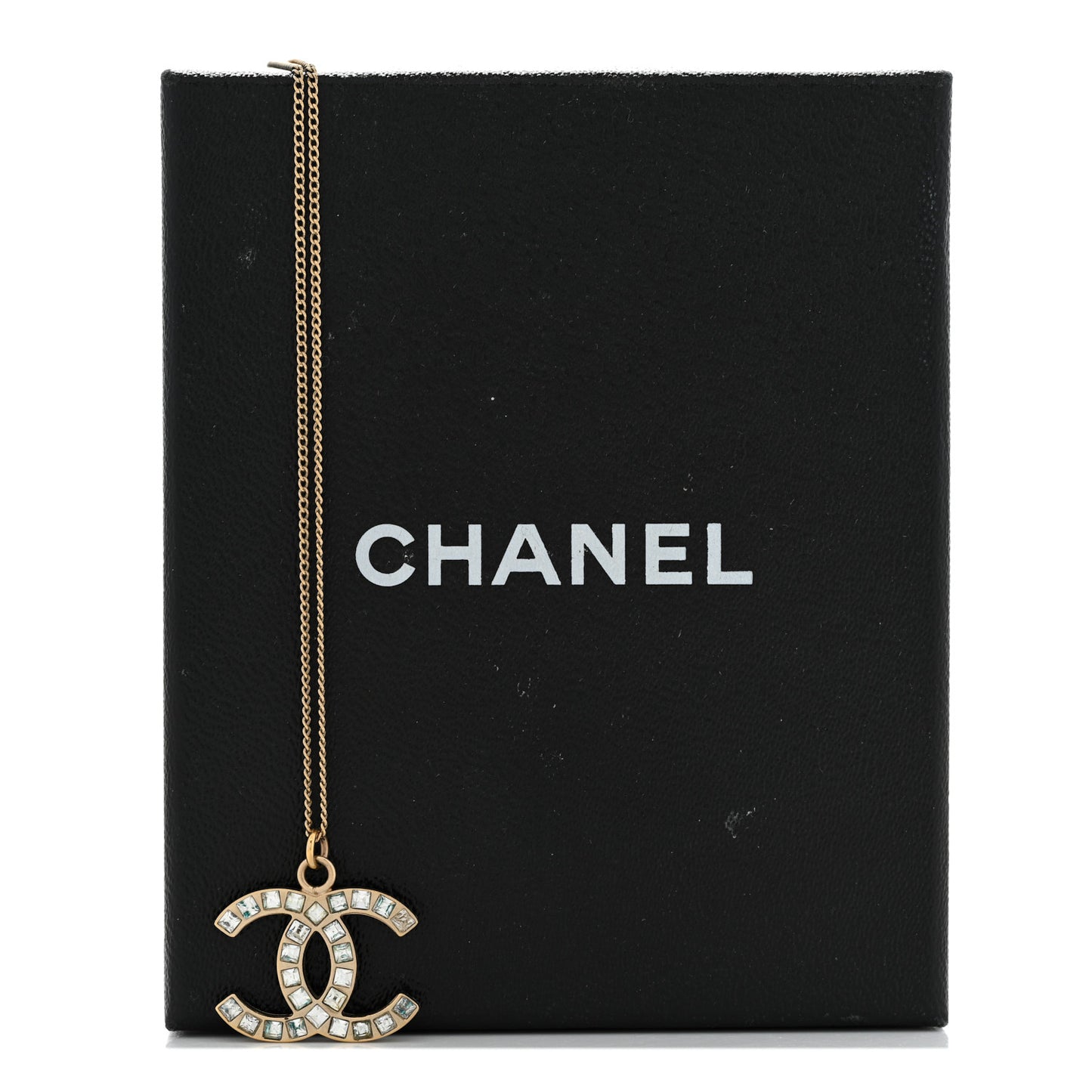 Baguette Crystal CC Necklace Light Gold