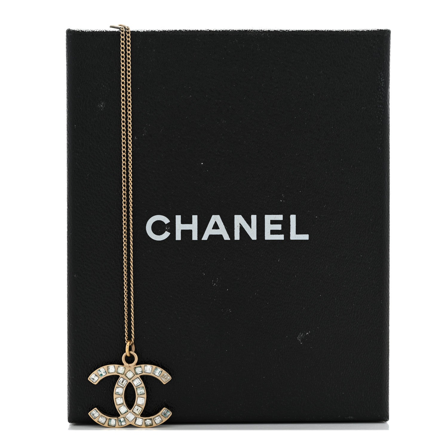 Chanel Baguette Crystal CC Necklace Light Gold 7 of 7
