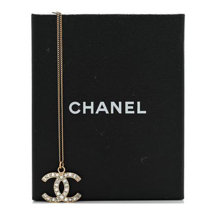 Chanel Baguette Crystal CC Necklace Light Gold 7 of 7