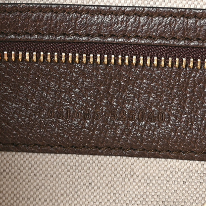 Gucci Monogram Jumbo GG Textured Dollar Calfskin Web Medium Ophidia Shopping Tote Camel Ebony 7 of 10