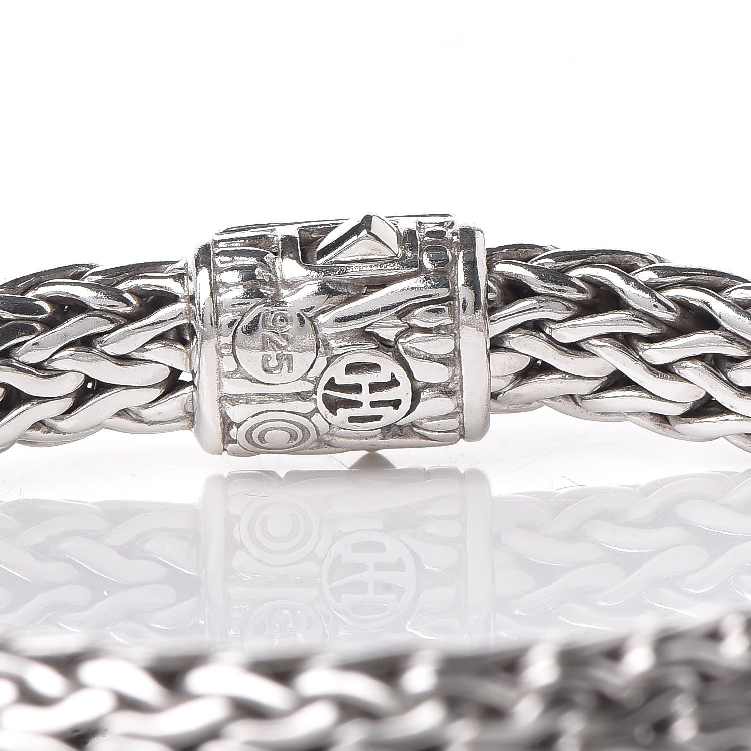 John Hardy Sterling Silver Diamond 7.5mm Classic Chain Bracelet 4 of 5