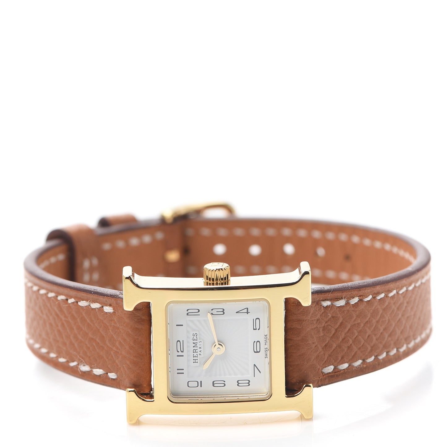 Stainless Steel Epsom 17.2mm Heure H Hour Quartz Watch Gold