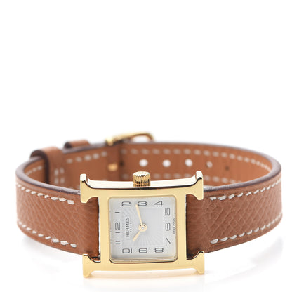 Hermes Stainless Steel Epsom 17.2mm Heure H Hour Quartz Watch Gold 2 of 5